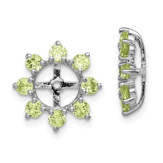 Sterling Silver Rhodium Peridot Earring Jacket