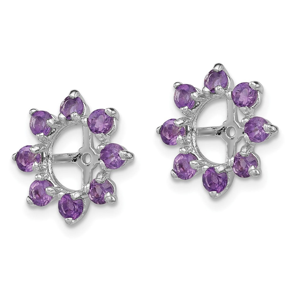 Sterling Silver Rhodium Amethyst Earring Jacket