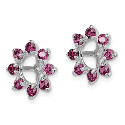 Sterling Silver Rhodium Rhodolite Garnet Earring Jacket