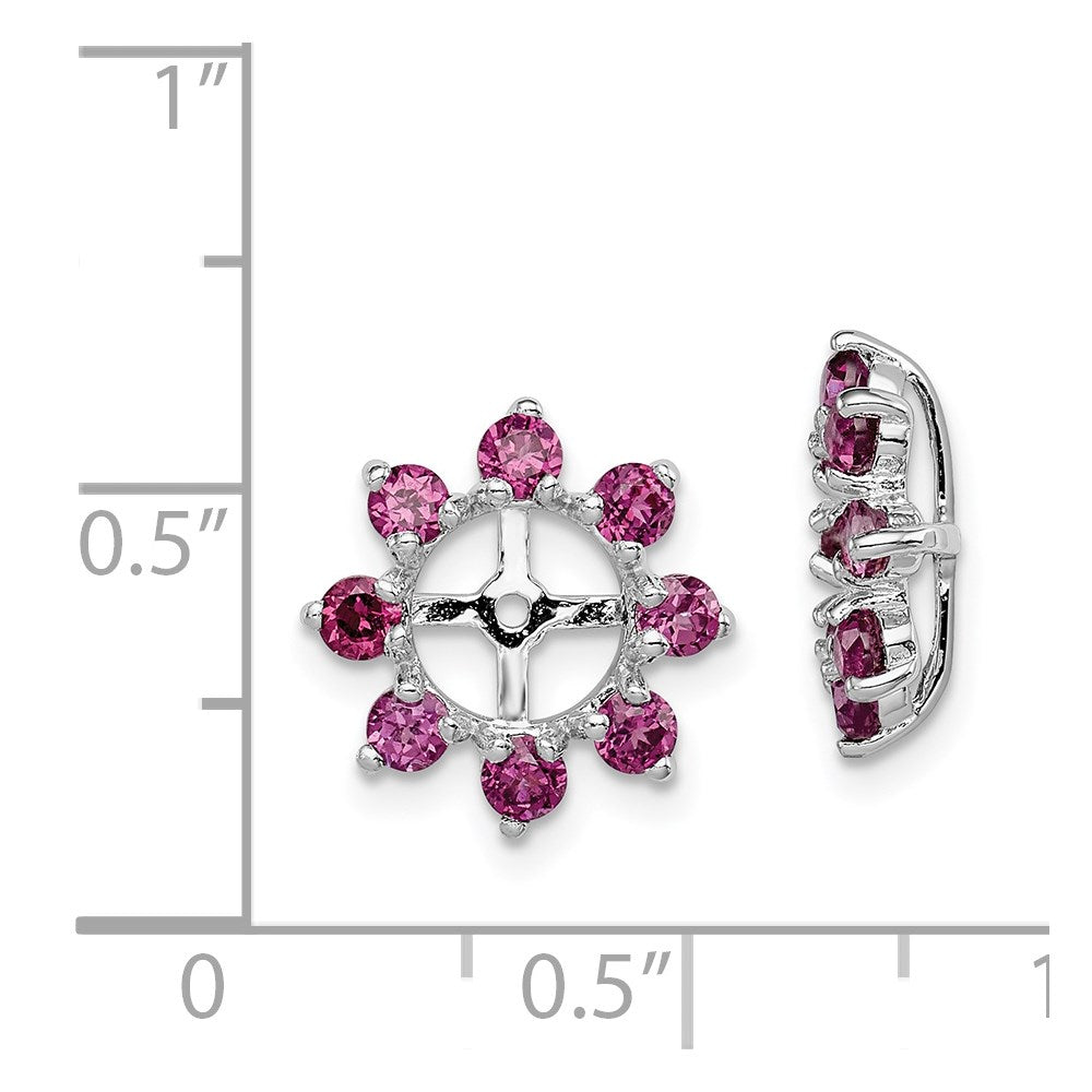 Sterling Silver Rhodium Rhodolite Garnet Earring Jacket