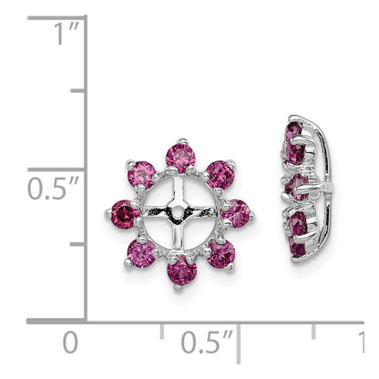 Sterling Silver Rhodium Rhodolite Garnet Earring Jacket