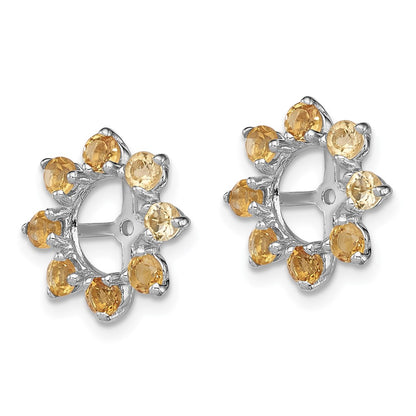 Sterling Silver Rhodium Citrine Earring Jacket