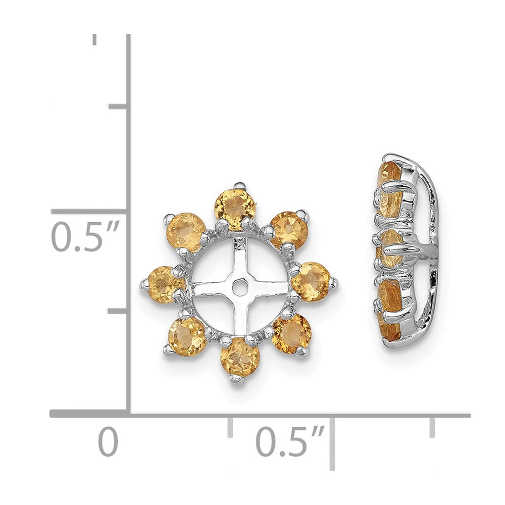 Sterling Silver Rhodium Citrine Earring Jacket