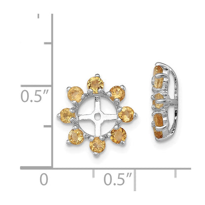 Sterling Silver Rhodium Citrine Earring Jacket