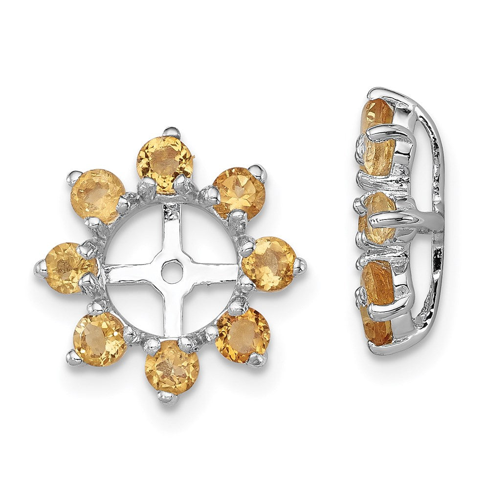 Sterling Silver Rhodium Citrine Earring Jacket