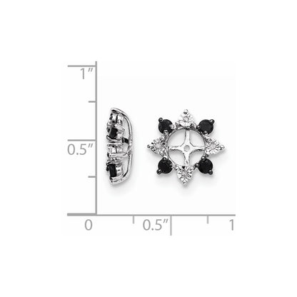 Sterling Silver Rhodium Diamond u0026 Black Sapphire Earring Jacket