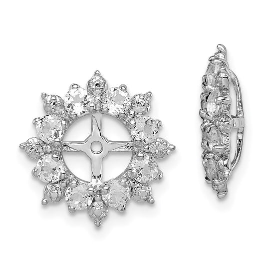 Sterling Silver Rhodium Diamond u0026 White Topaz Earring Jacket