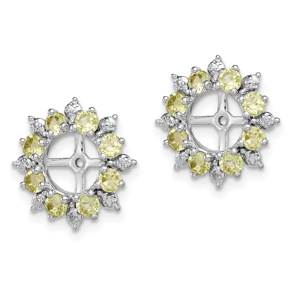 Sterling Silver Rhodium Diamond u0026 Peridot Earring Jacket