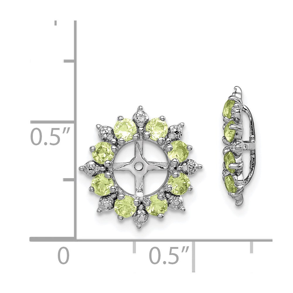Sterling Silver Rhodium Diamond u0026 Peridot Earring Jacket
