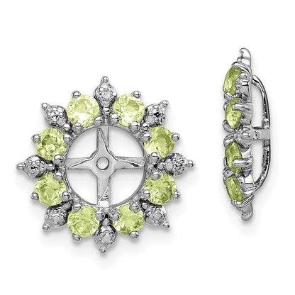 Sterling Silver Rhodium Diamond u0026 Peridot Earring Jacket