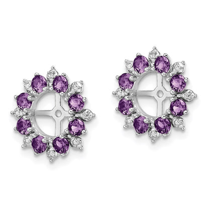 Sterling Silver Rhodium Diamond u0026 Amethyst Earring Jacket