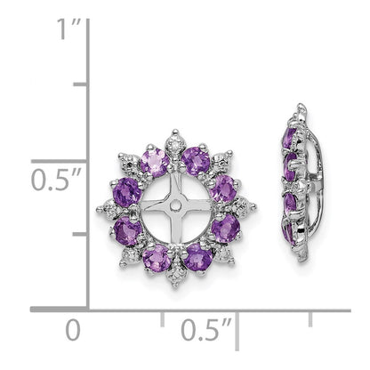 Sterling Silver Rhodium Diamond u0026 Amethyst Earring Jacket