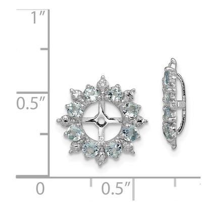 Sterling Silver Rhodium Diamond u0026 Aquamarine Earring Jacket