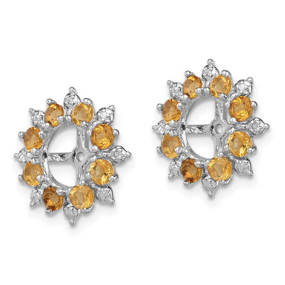 Sterling Silver Rhodium Diamond u0026 Citrine Earring Jacket