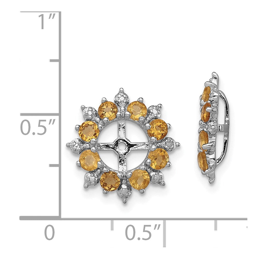 Sterling Silver Rhodium Diamond u0026 Citrine Earring Jacket
