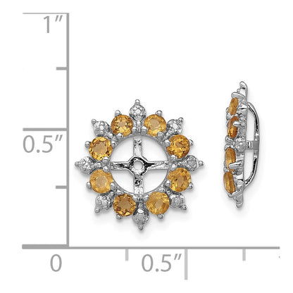 Sterling Silver Rhodium Diamond u0026 Citrine Earring Jacket