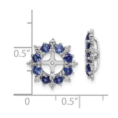 Sterling Silver Rhodium Diamond u0026 Created Sapphire Earring Jacket