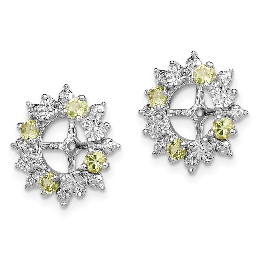Sterling Silver Rhodium Peridot Earring Jacket