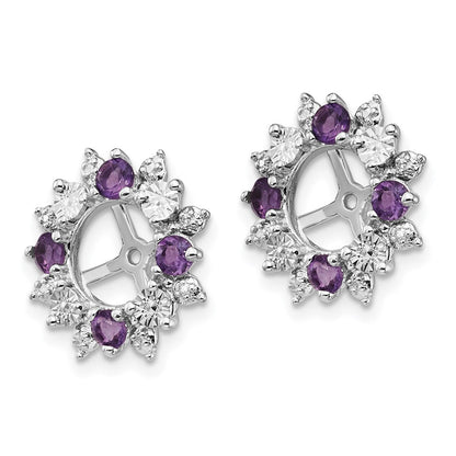 Sterling Silver Rhodium Amethyst Earring Jacket
