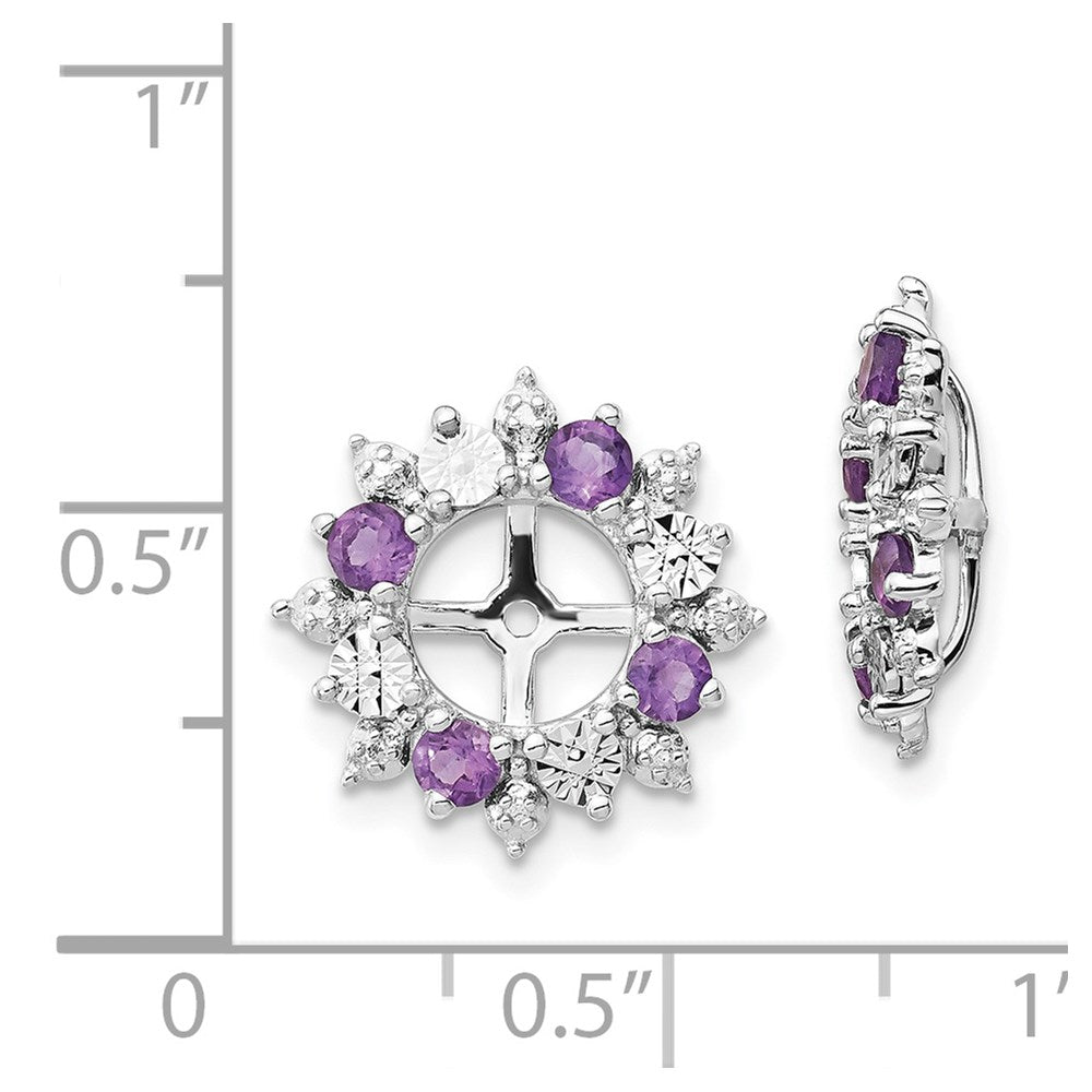 Sterling Silver Rhodium Amethyst Earring Jacket