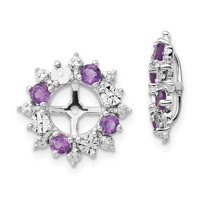 Sterling Silver Rhodium Amethyst Earring Jacket