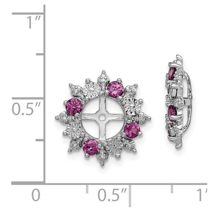 Sterling Silver Rhodium Rhodolite Garnet Earring Jacket