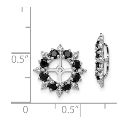 Sterling Silver Rhodium Diamond u0026 Black Sapphire Earring Jacket