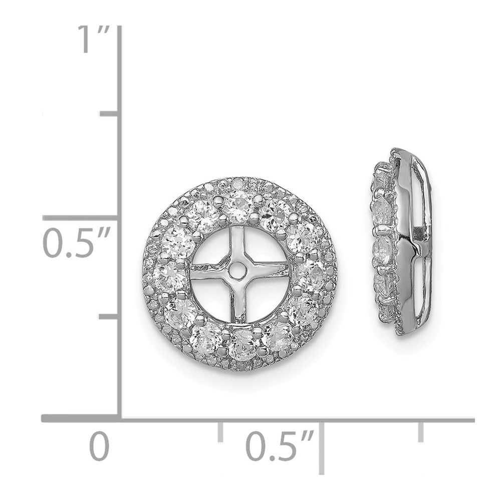 Sterling Silver Rhodium Diamond u0026 White Topaz Earring Jacket