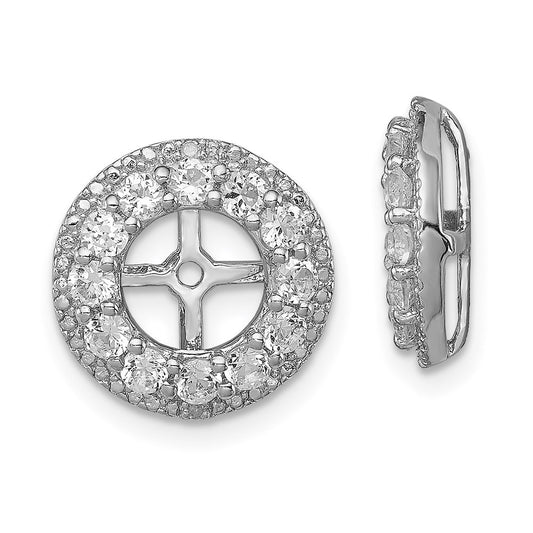 Sterling Silver Rhodium Diamond u0026 White Topaz Earring Jacket