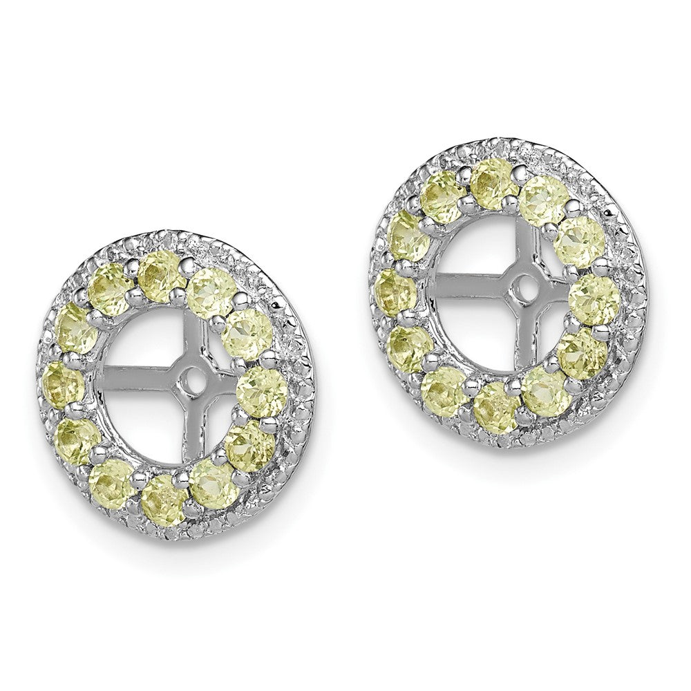 Sterling Silver Rhodium Diamond u0026 Peridot Earring Jacket
