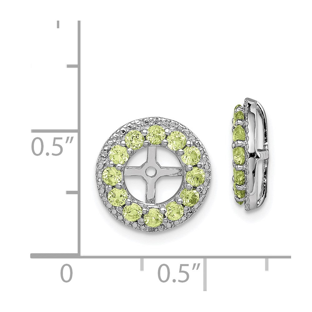 Sterling Silver Rhodium Diamond u0026 Peridot Earring Jacket