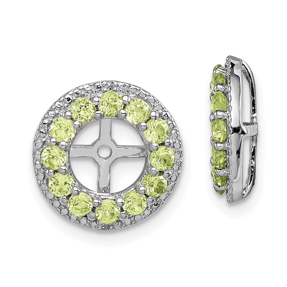 Sterling Silver Rhodium Diamond u0026 Peridot Earring Jacket