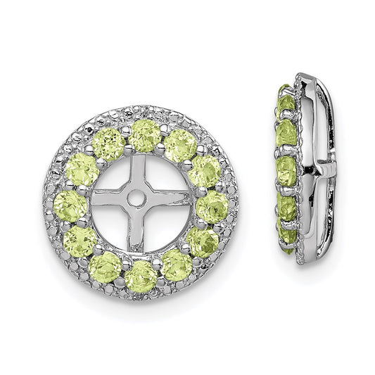 Sterling Silver Rhodium Diamond u0026 Peridot Earring Jacket