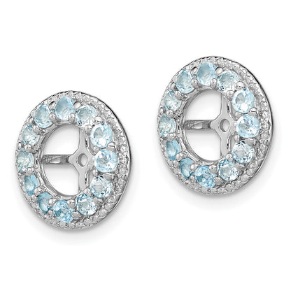 Sterling Silver Rhodium Diamond u0026 Swiss Blue Topaz Earring Jacket