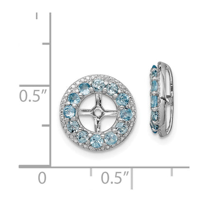 Sterling Silver Rhodium Diamond u0026 Swiss Blue Topaz Earring Jacket