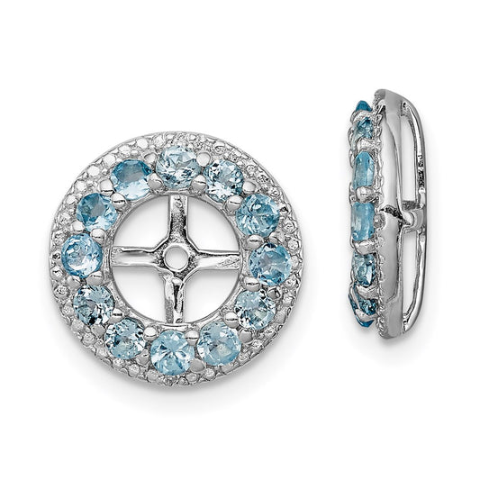 Sterling Silver Rhodium Diamond u0026 Swiss Blue Topaz Earring Jacket