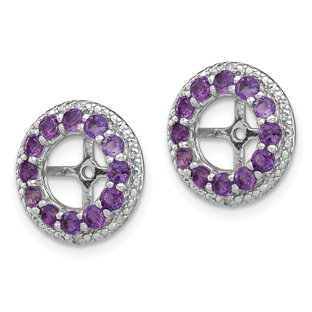 Sterling Silver Rhodium Diamond u0026 Amethyst Earring Jacket