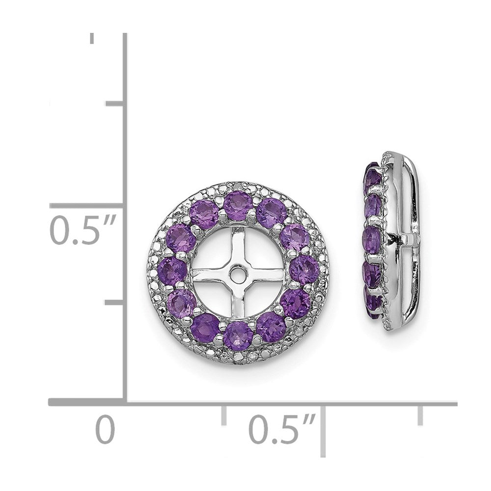 Sterling Silver Rhodium Diamond u0026 Amethyst Earring Jacket