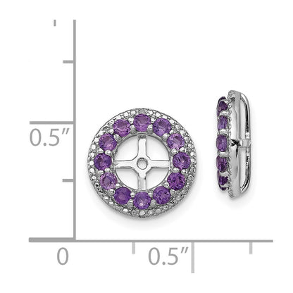 Sterling Silver Rhodium Diamond u0026 Amethyst Earring Jacket