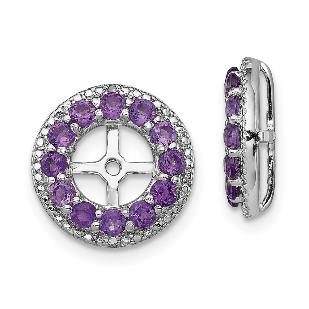 Sterling Silver Rhodium Diamond u0026 Amethyst Earring Jacket