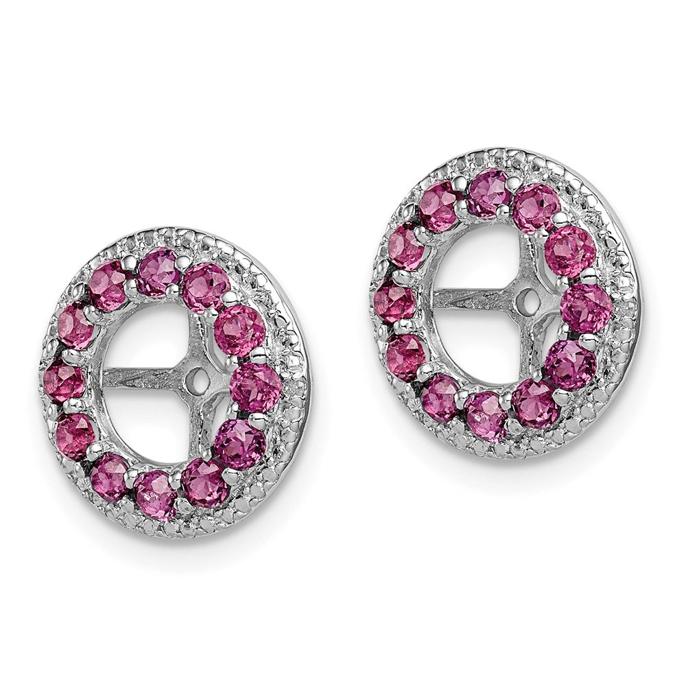 Sterling Silver Rhodium Diamond u0026 Rhodolite Garnet Earring Jacket