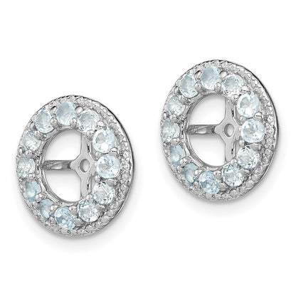 Sterling Silver Rhodium Diamond u0026 Aquamarine Earring Jacket