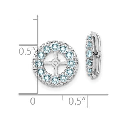 Sterling Silver Rhodium Diamond u0026 Aquamarine Earring Jacket