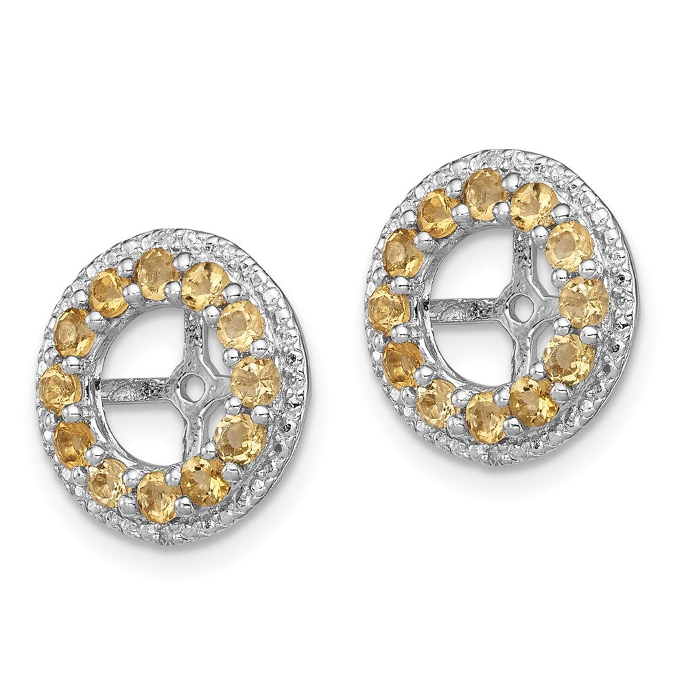 Sterling Silver Rhodium Diamond u0026 Citrine Earring Jacket