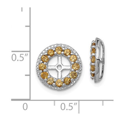 Sterling Silver Rhodium Diamond u0026 Citrine Earring Jacket