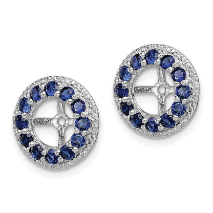 Sterling Silver Rhodium Diamond u0026 Created Sapphire Earring Jacket