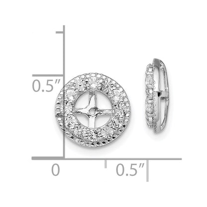 Sterling Silver Rhodium White Topaz Earring Jacket