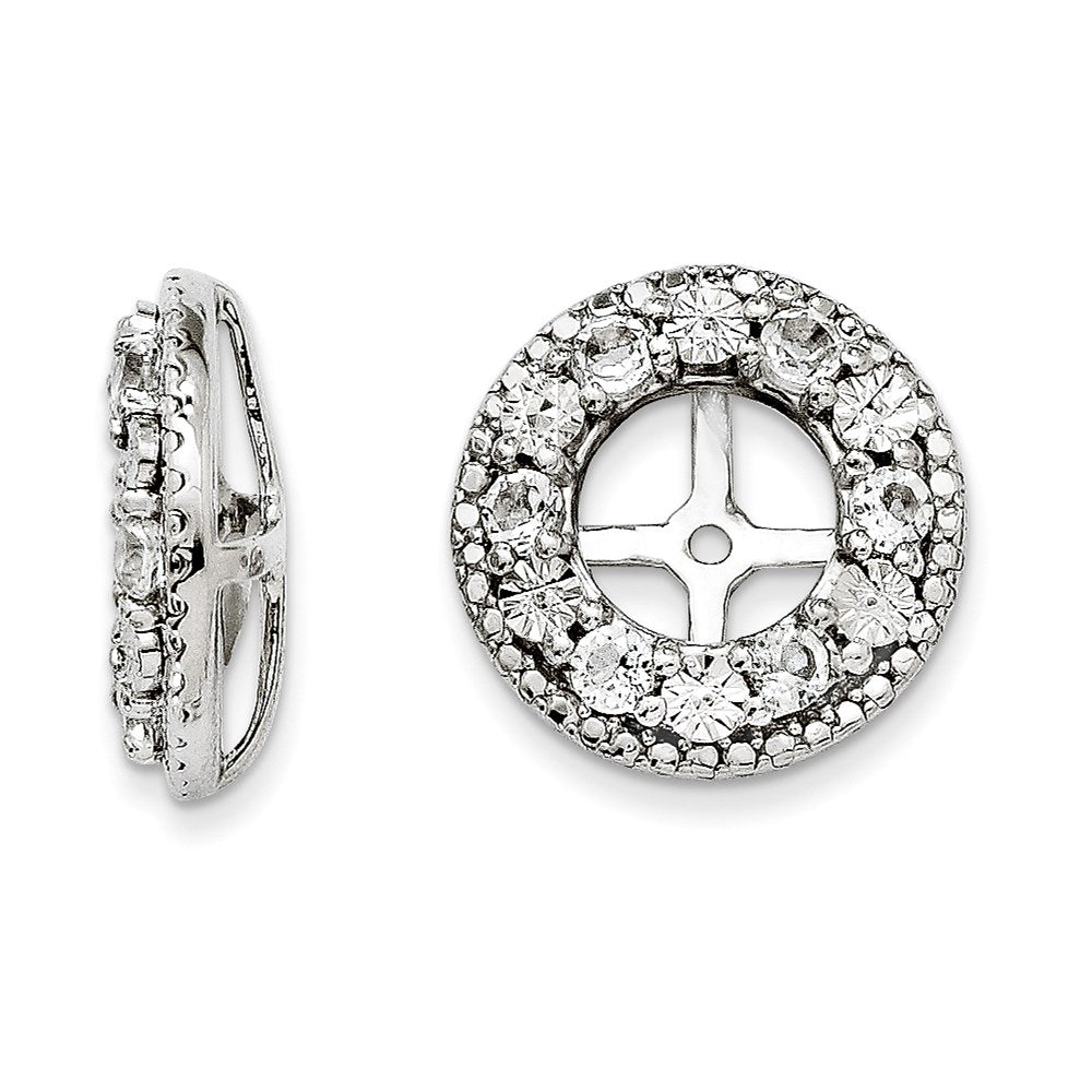 Sterling Silver Rhodium White Topaz Earring Jacket
