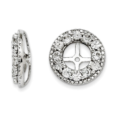 Sterling Silver Rhodium White Topaz Earring Jacket