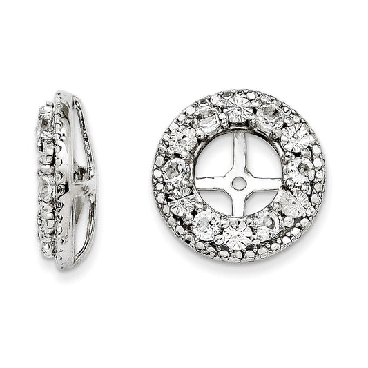 Sterling Silver Rhodium White Topaz Earring Jacket